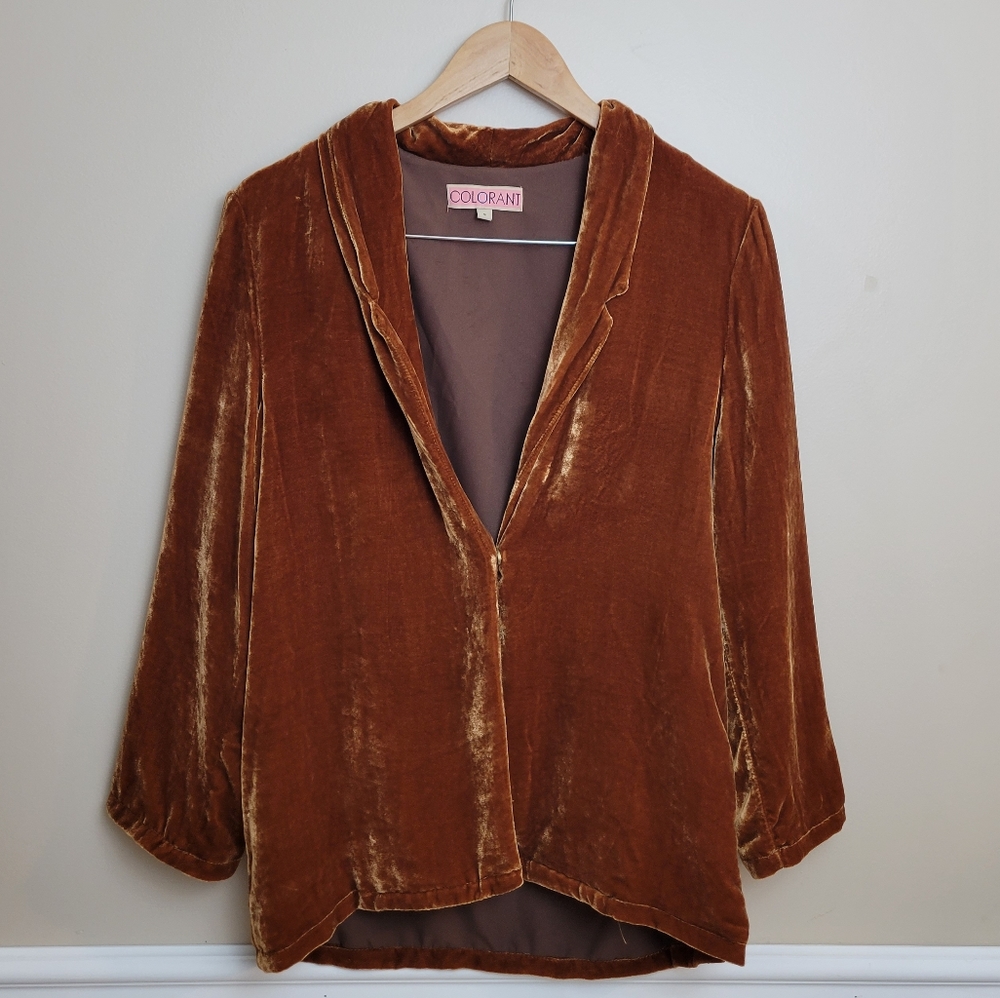 Vintage Colorant Silk Blend Velvet Blazer Size S